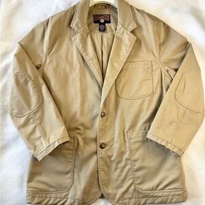 Duluth Trading Co Jacket Mens XL Khaki Canvas Presentation Coat Chore Blazer